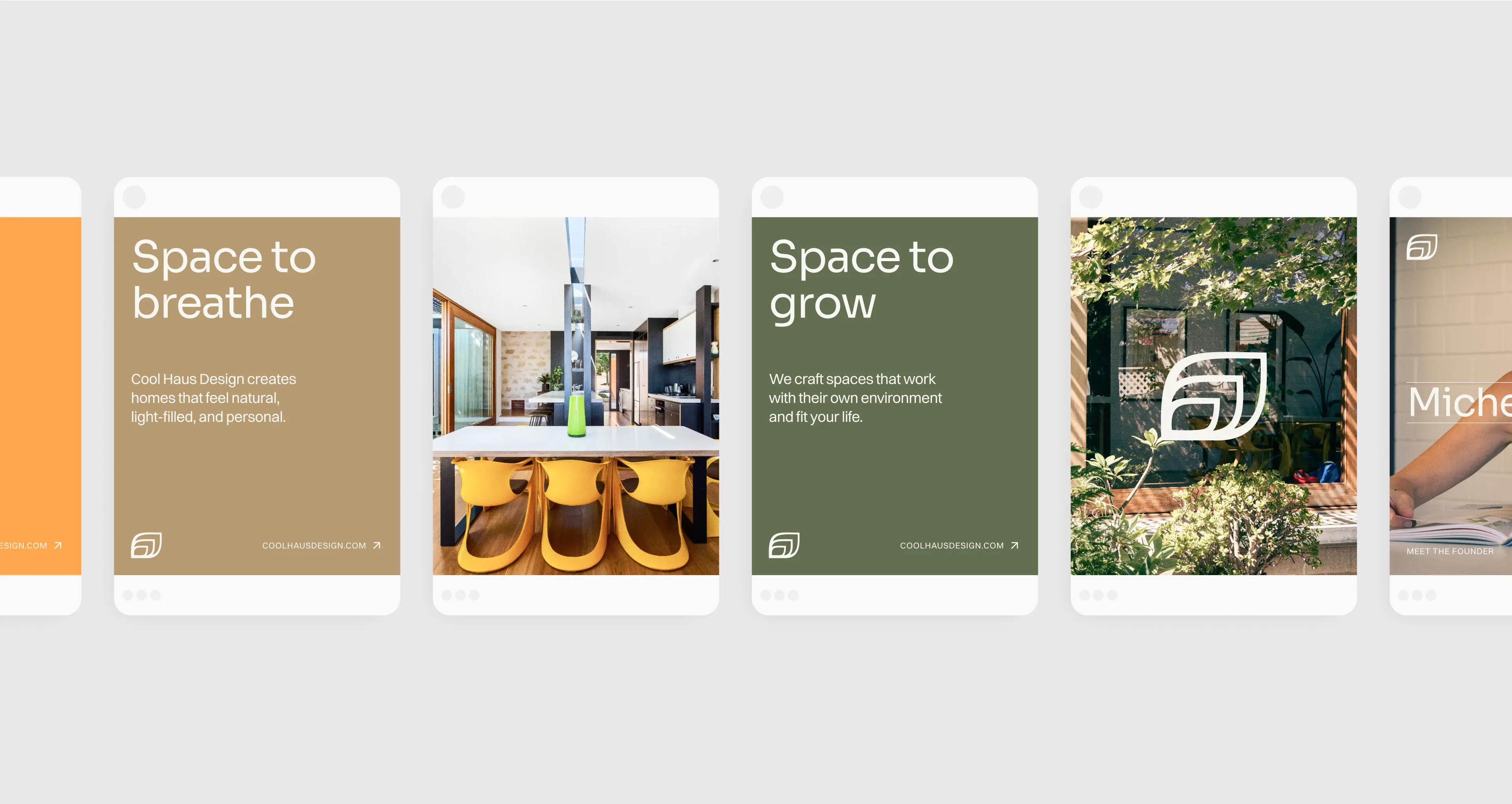 Various social media posts for Cool Haus Design