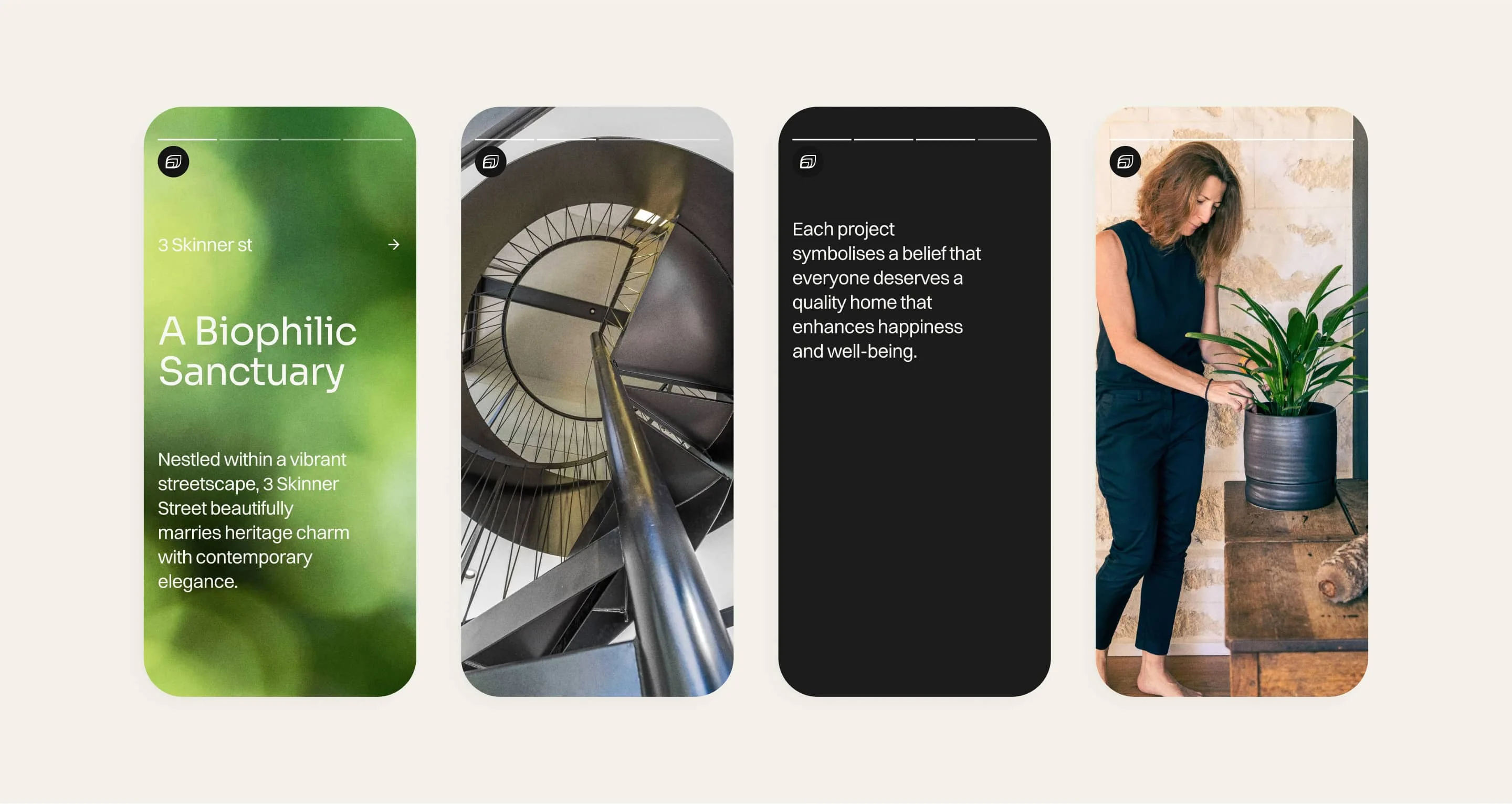 Various social media stories for Cool Haus Design