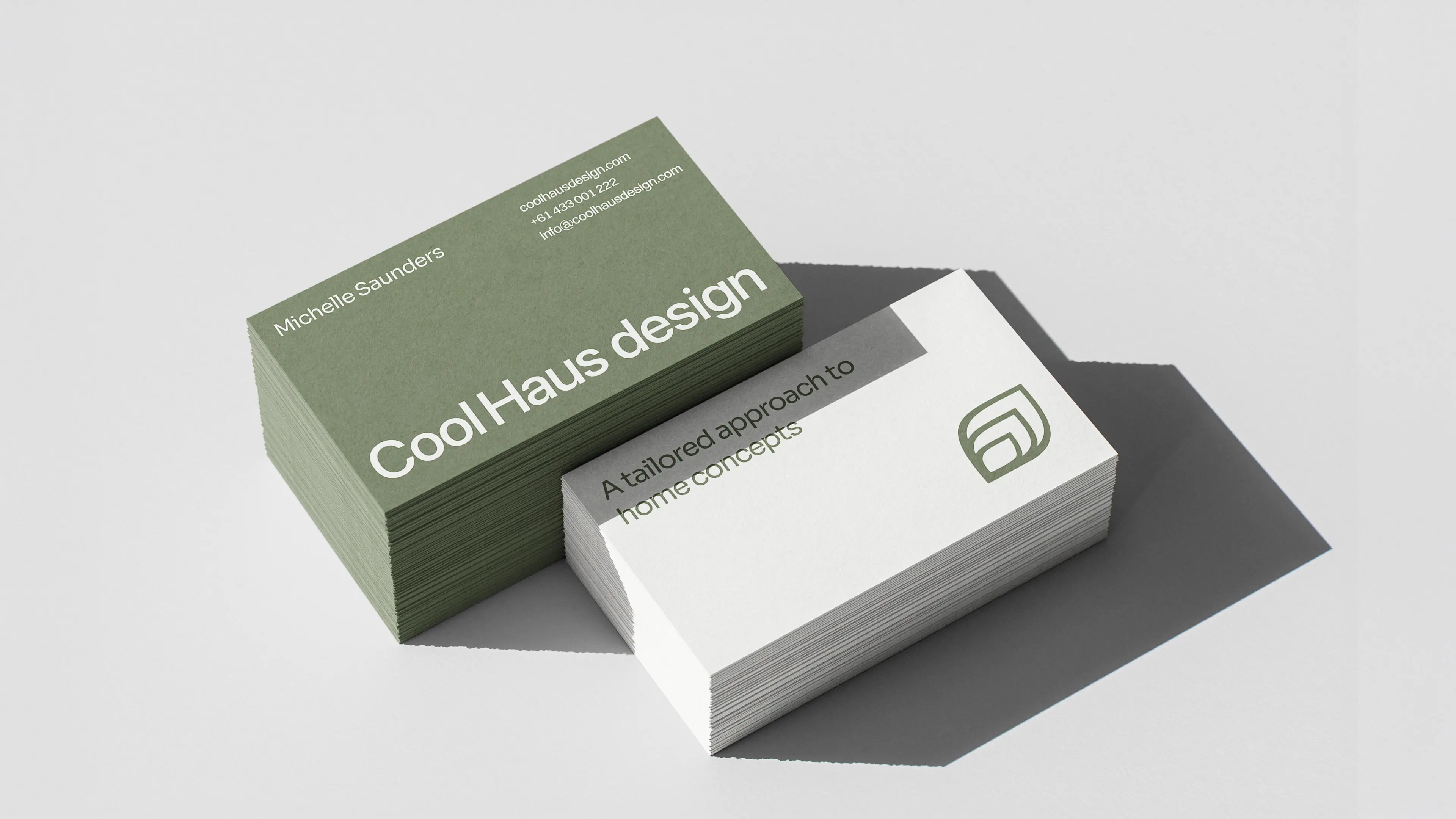 Business card design for Cool Haus Design, created by the Mindful Facilitator