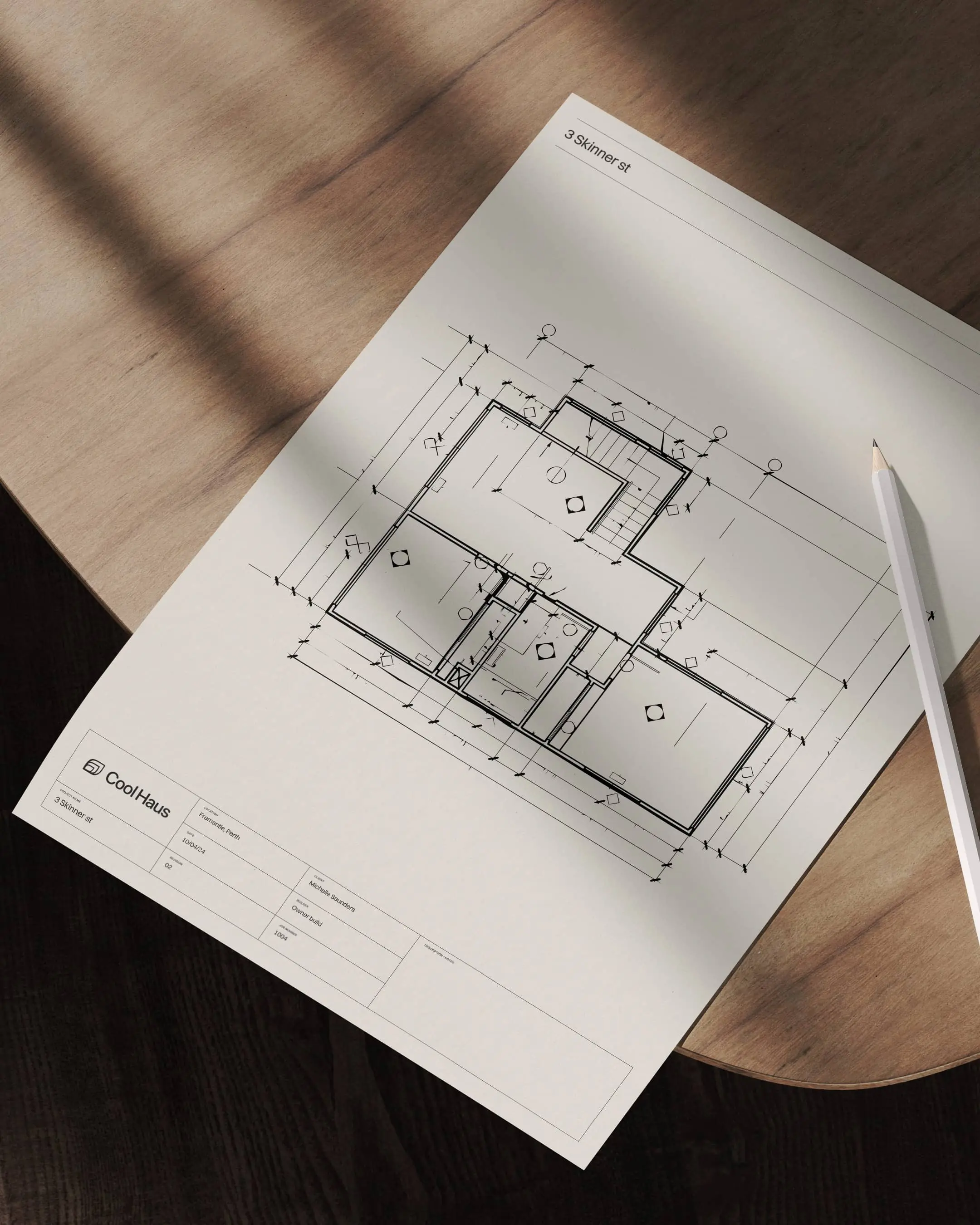 Sketches on branded paper for Cool Haus Design