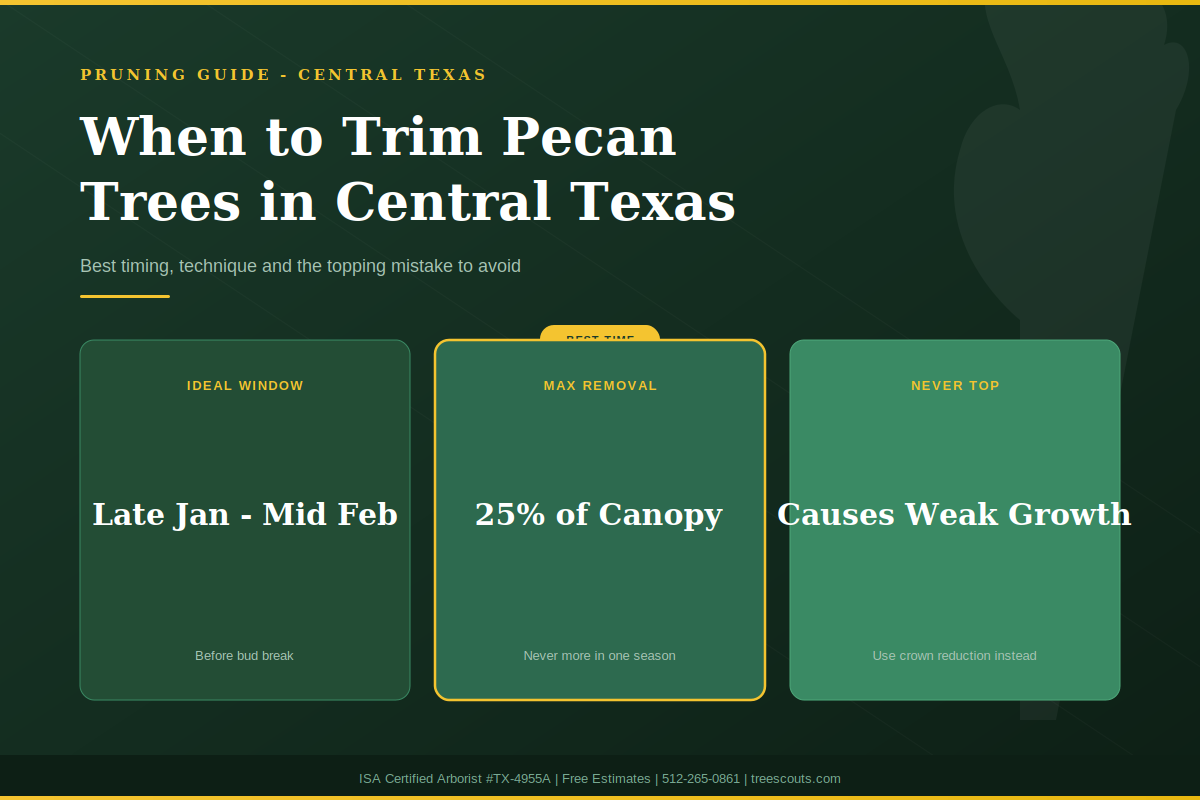 When and how to trim pecan trees in Central Texas