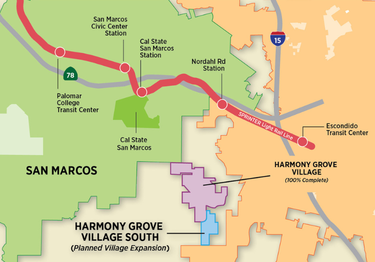 Harmony Grove Village South expansion map