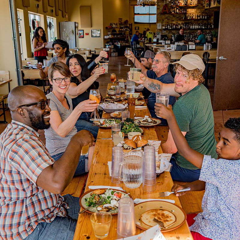 people having lunch inside a restaurant