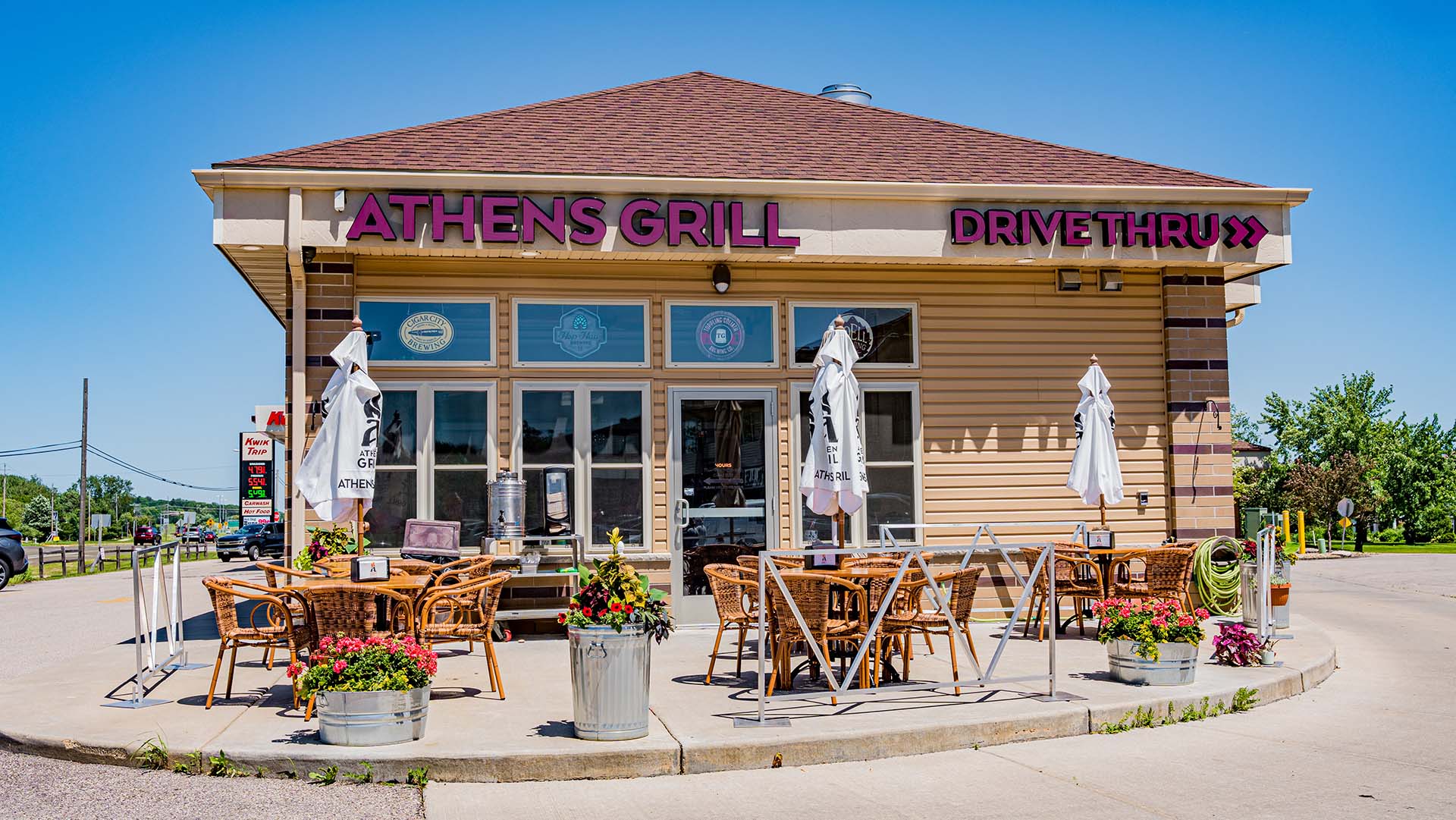 The exterior of The Athens Grill restaurant
