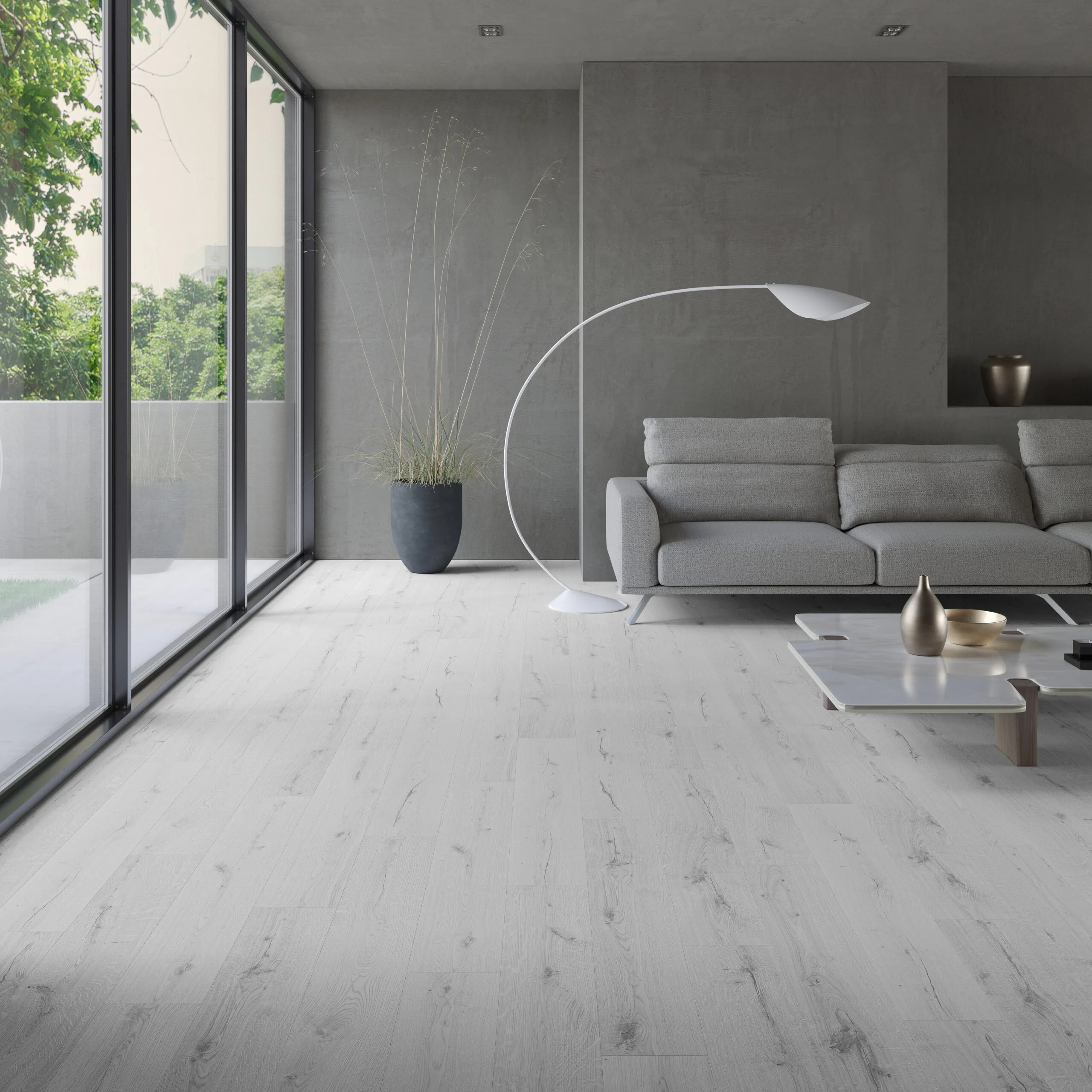Bright open-plan living area with new flooring installed by Floorical