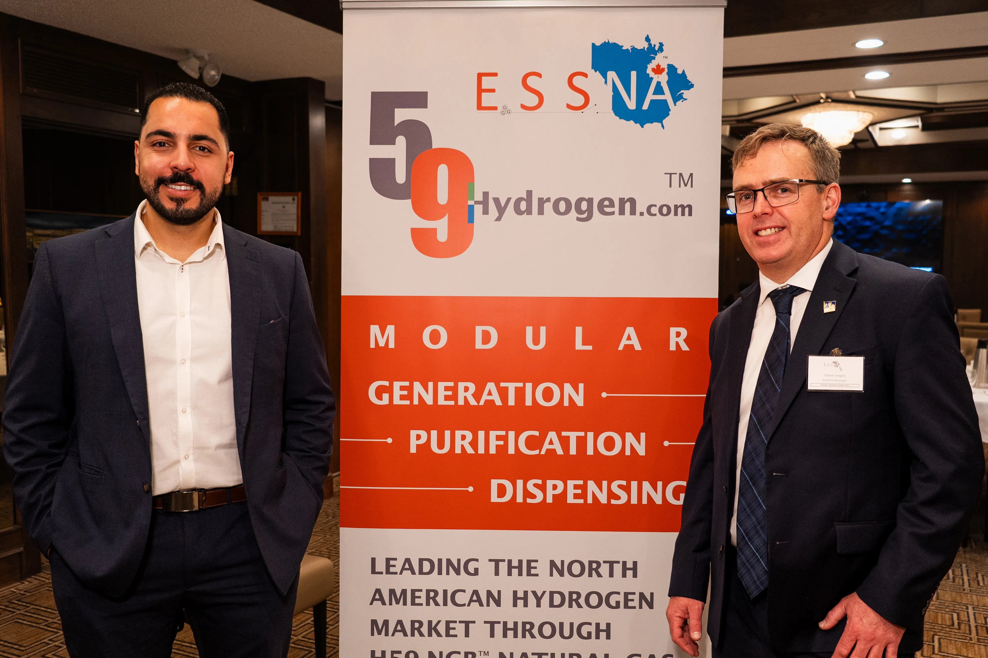 Gareth Gregory and Ibrahim Mohamed at the ESSNA Quarterly Symposium on Hydrogen Market Access, March 2025