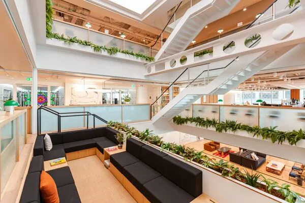 The atrium at WeWork 10 York Road