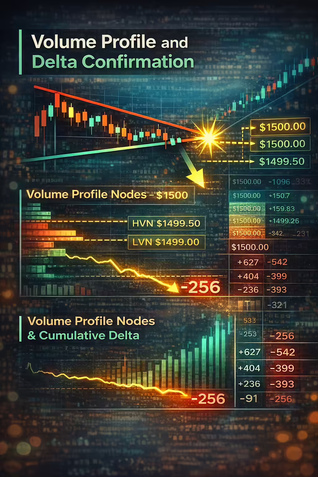Volume Profile and Delta Confirmation Chart