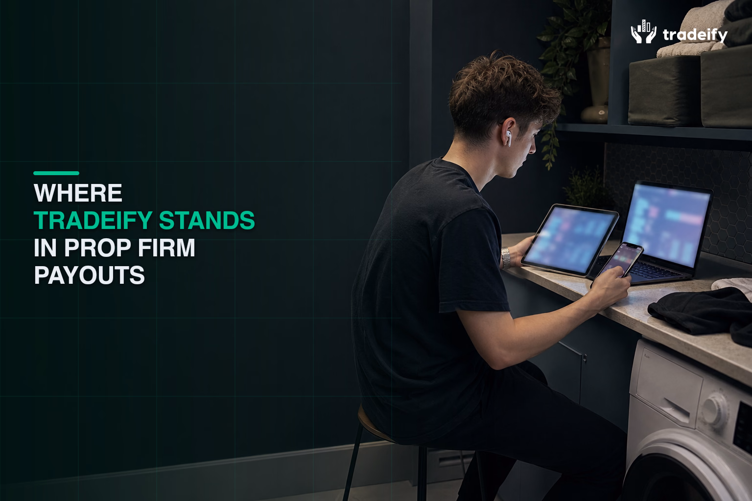 Trader reviewing Tradeify's payout position within a broader prop firm comparison