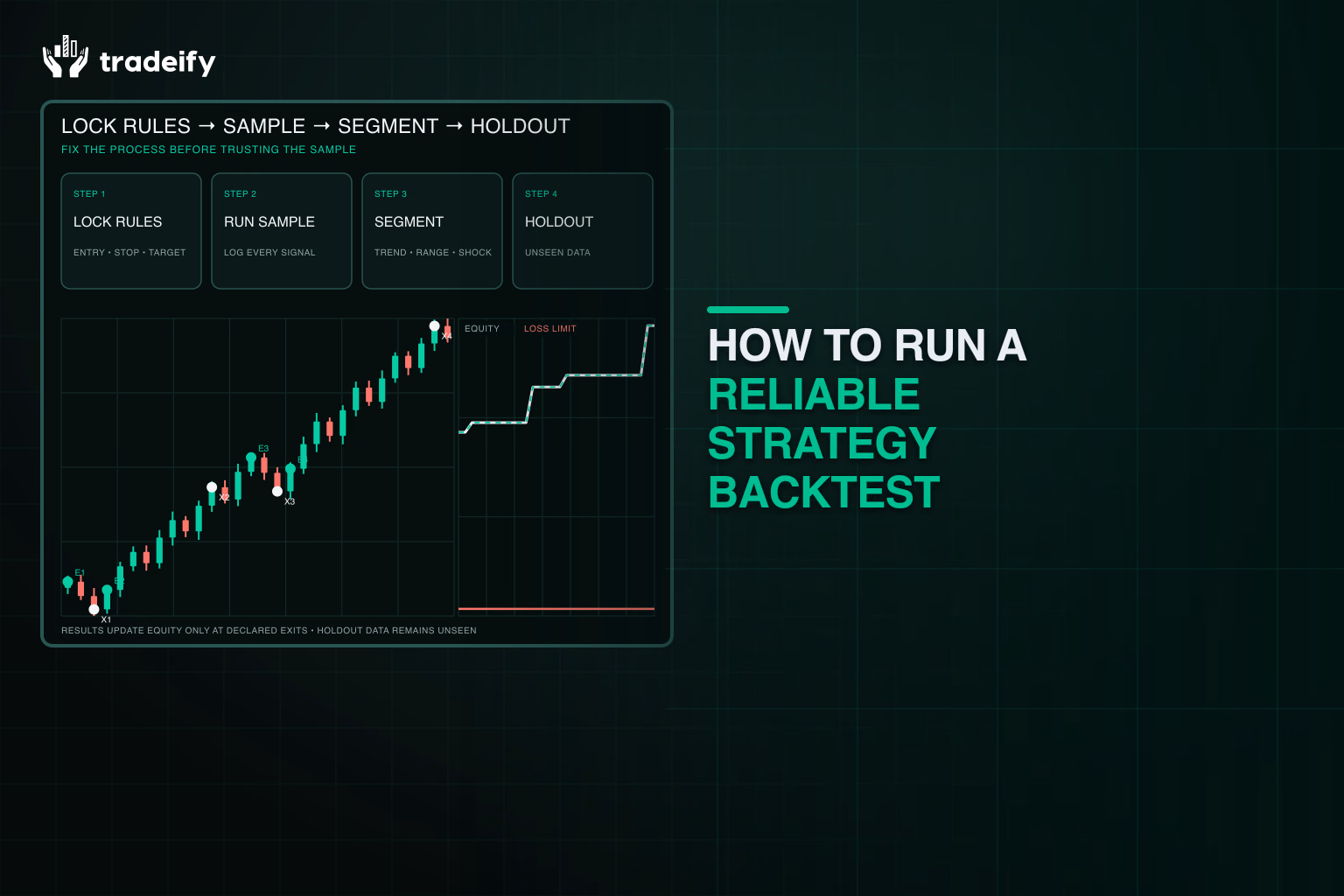 Reliable backtest workflow from frozen rules through sample segmentation and unseen holdout data
