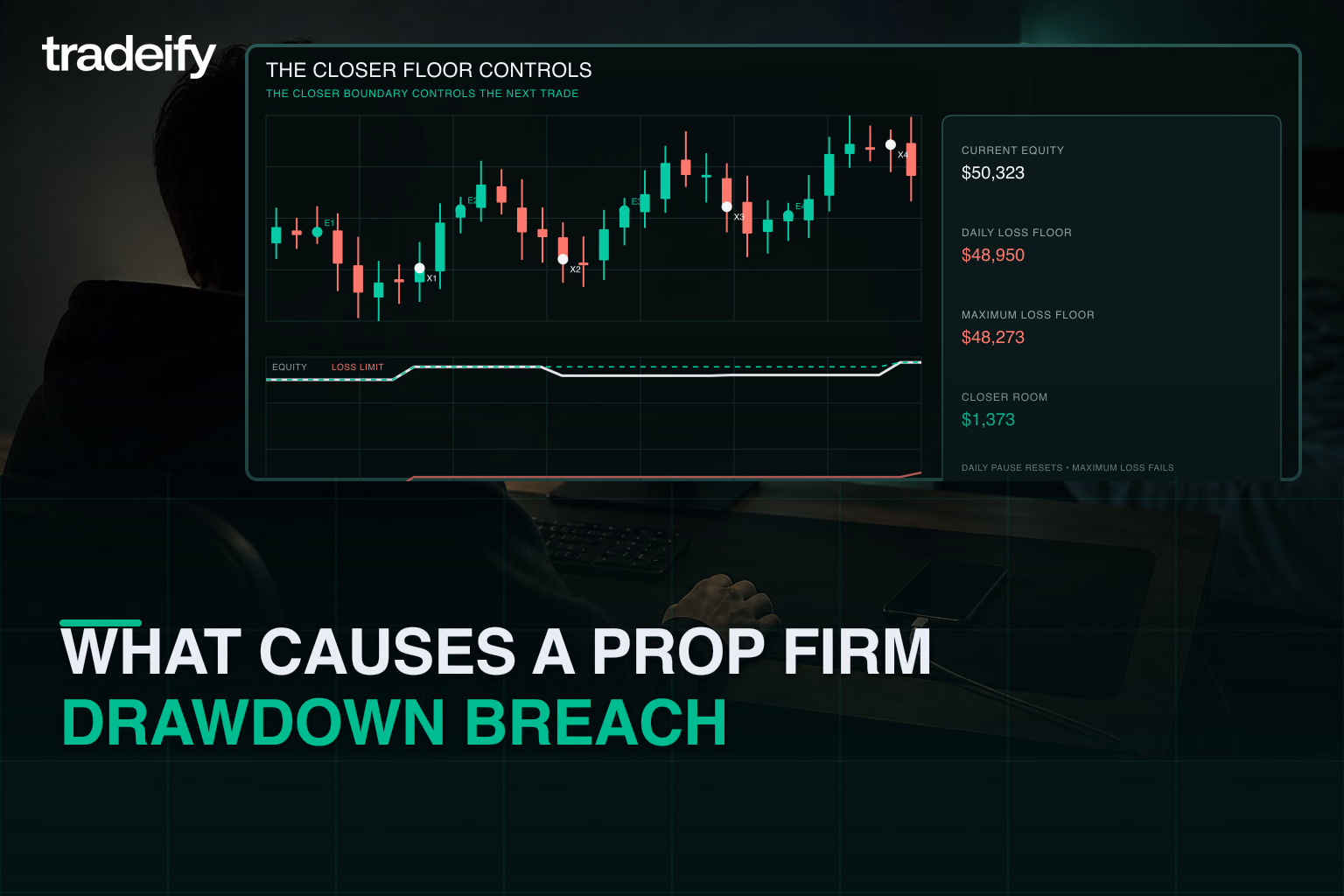 Current equity approaching the closer daily and maximum drawdown failure boundaries