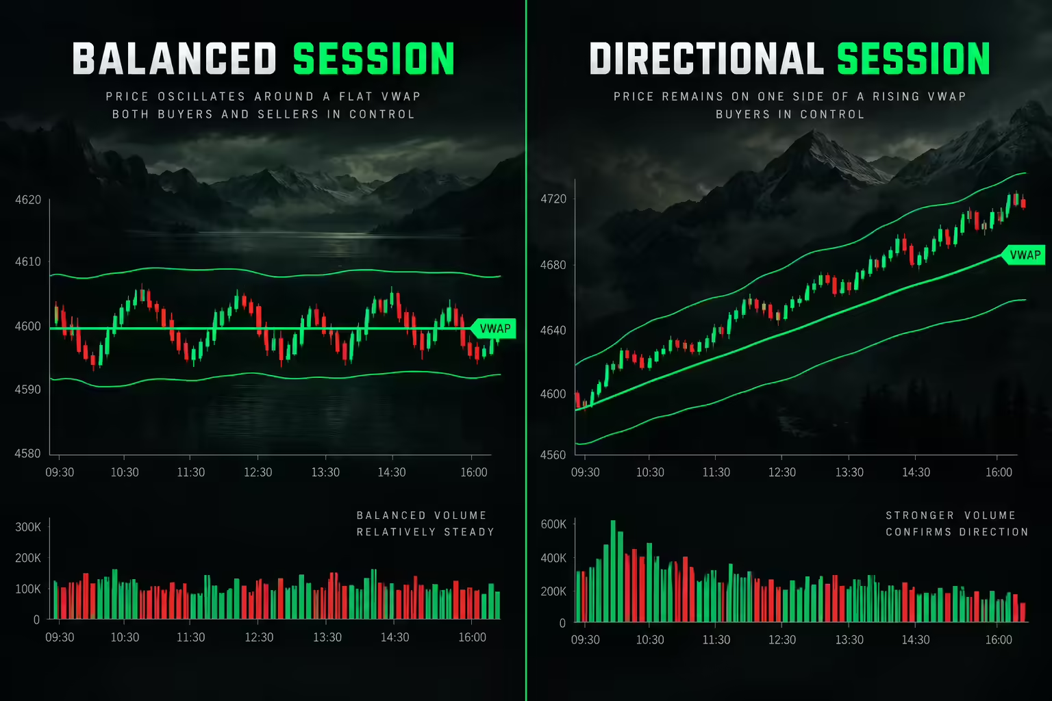 VWAP Standard Deviation Bands by Market Condition