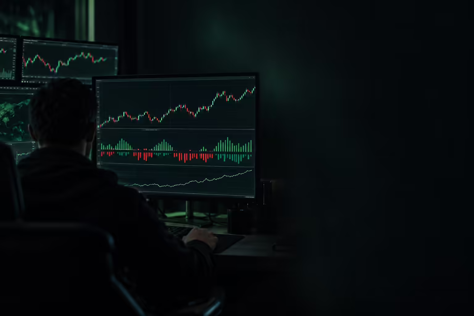 Grouped COT positioning bars for Commercial, Noncommercial, and Small Trader categories on a dark chart screen.