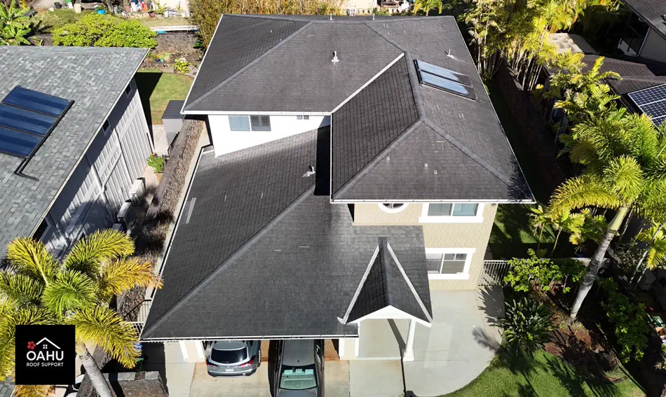 Before roof replacement in Mililani Mauka