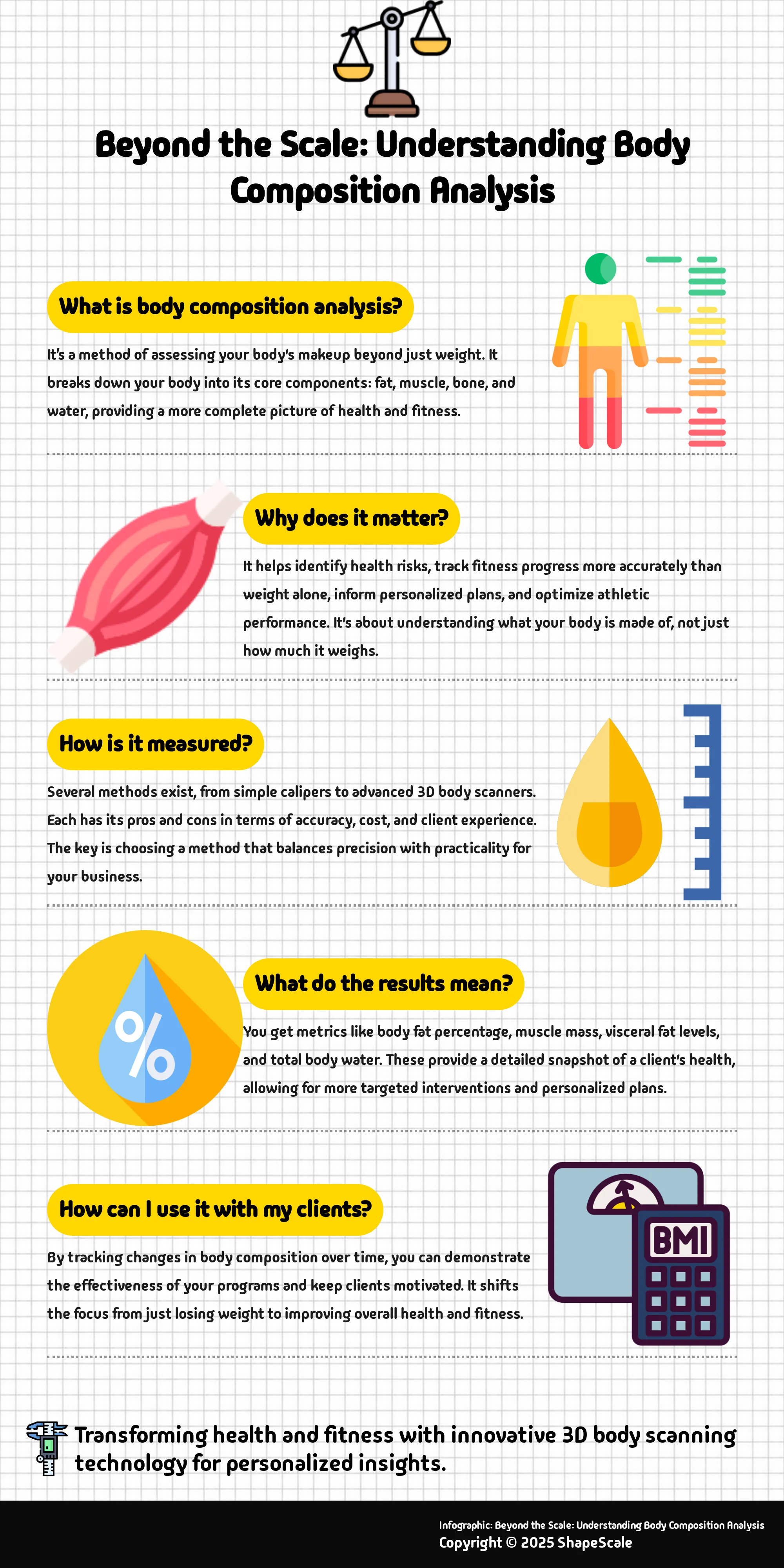 Infographic explaining body composition analysis for wellness professionals.