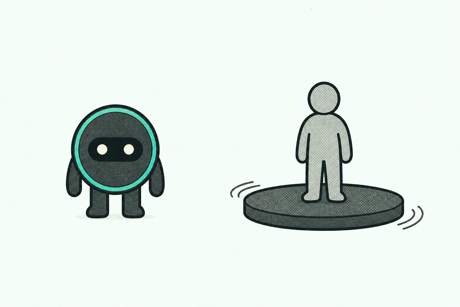 Still patient versus a person turning on a plain unmarked plate