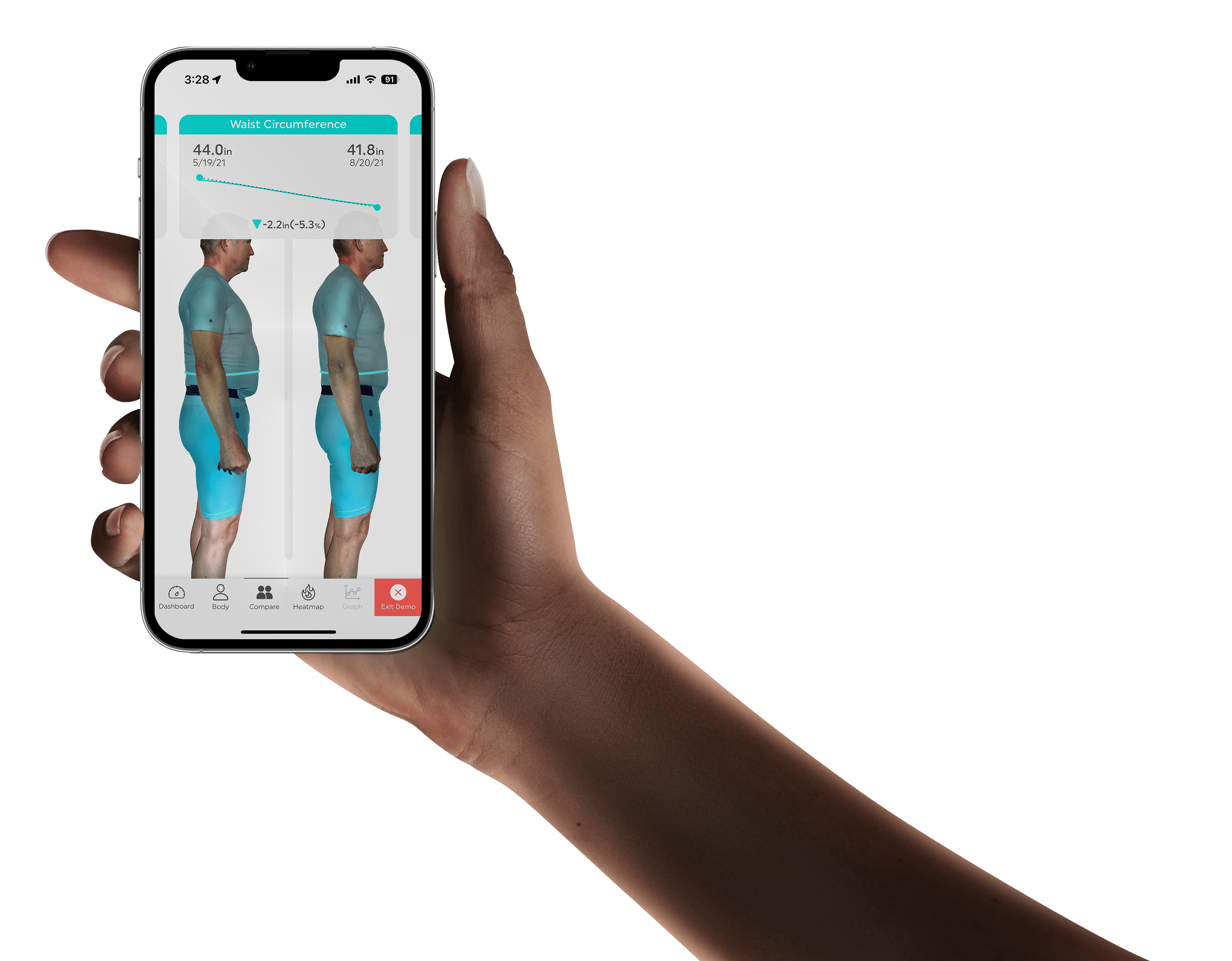 ShapeScale Compare on iPhone, App Store in-app demo
