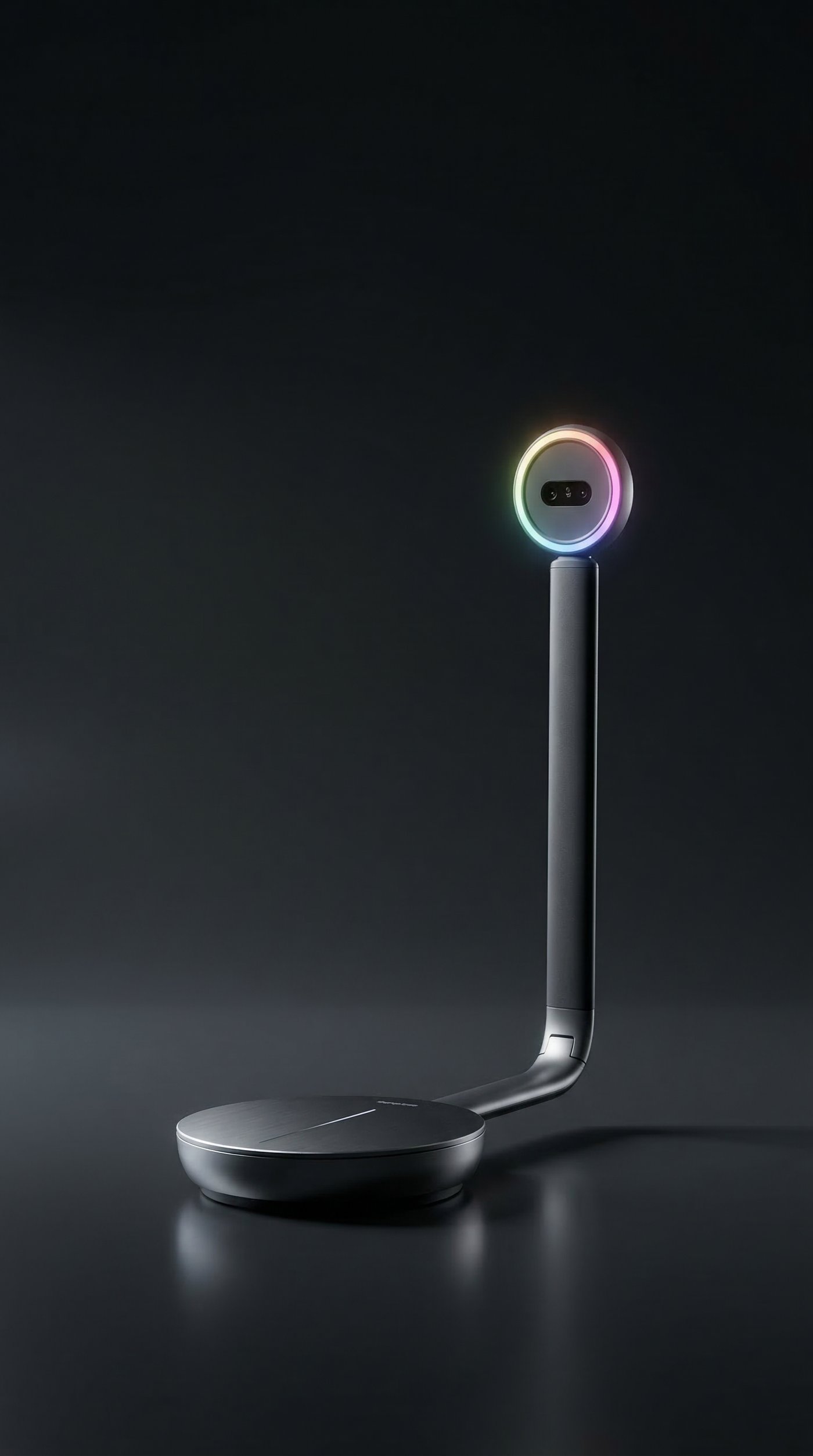 ShapeScale studio product photo, quarter view, rainbow ring