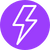 Purple circular icon with a lightning bolt symbolizing high-speed inline defect detection in real-time production environments.