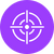 Purple icon featuring a crosshair symbol that represents high-precision detection and accurate inspection capability.