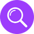 Purple icon with a magnifying glass symbolizing high-precision micro-defect detection capability.