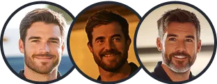 Three headshots of Eastside Electrical employees
