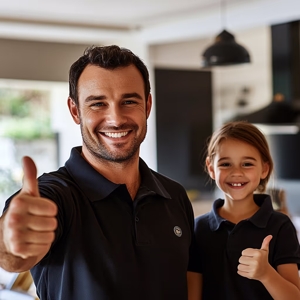 Happy people with thumbs up