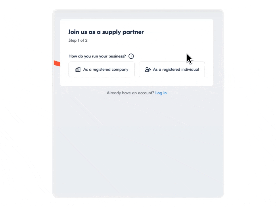 Create your account in two simple steps and start adding your products.