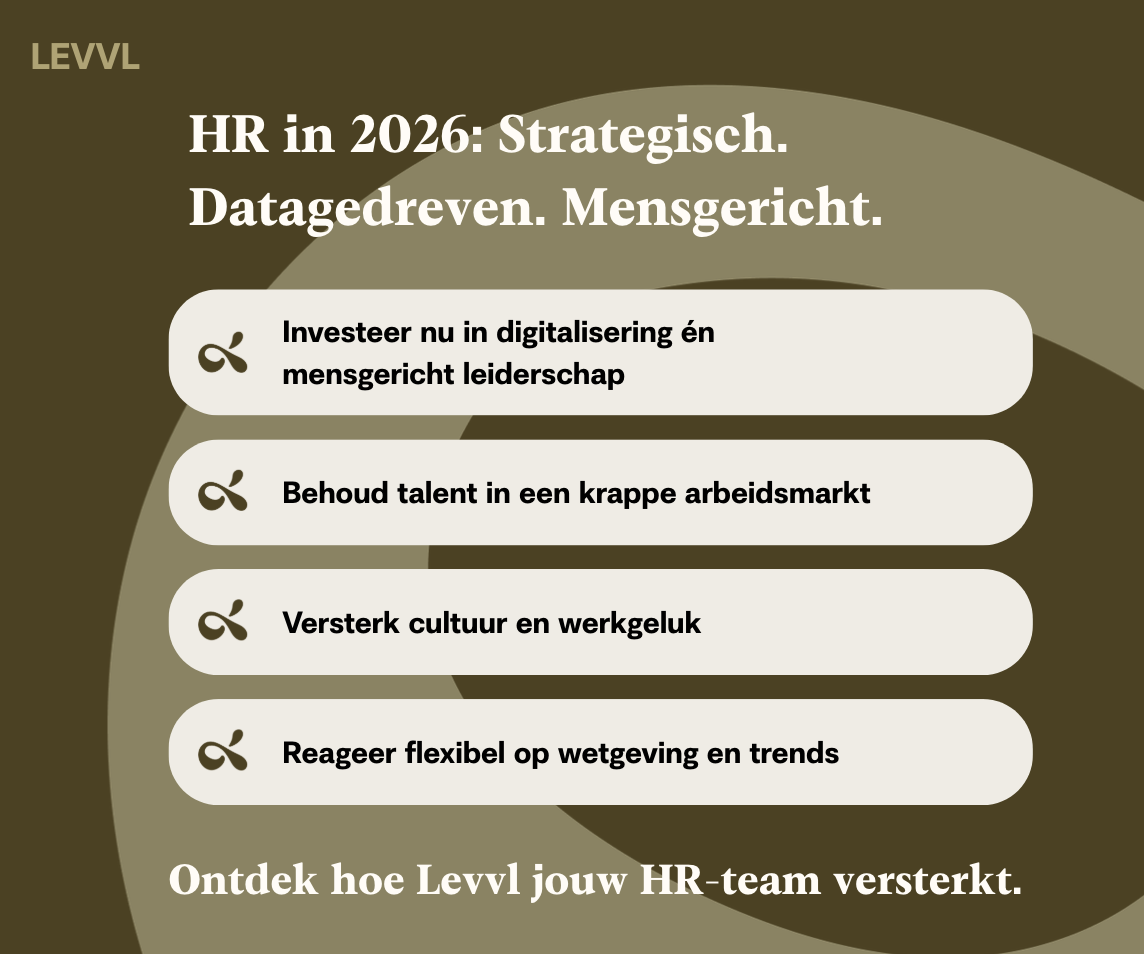 Hr trends in 2026:  Strategisch. Datagedreven. Mensgericht.