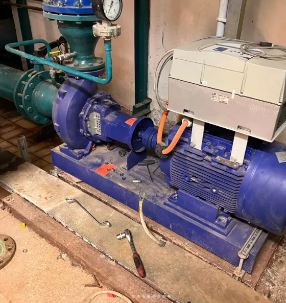 Instandsetzung einer Wassernormpumpe inklusive Motorlagerung & präziser Laserausrichtung.