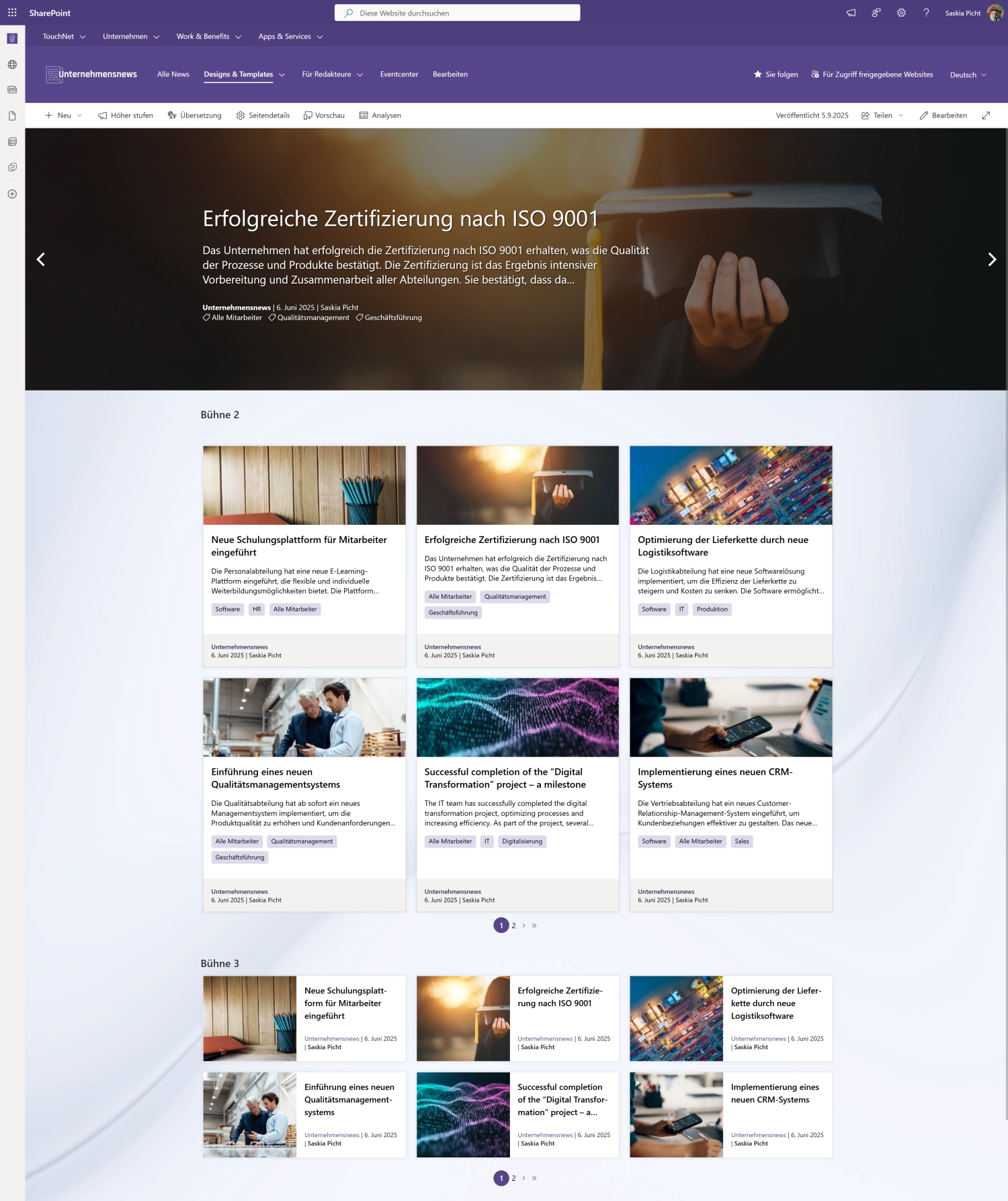 M365 Intranet Newsseite