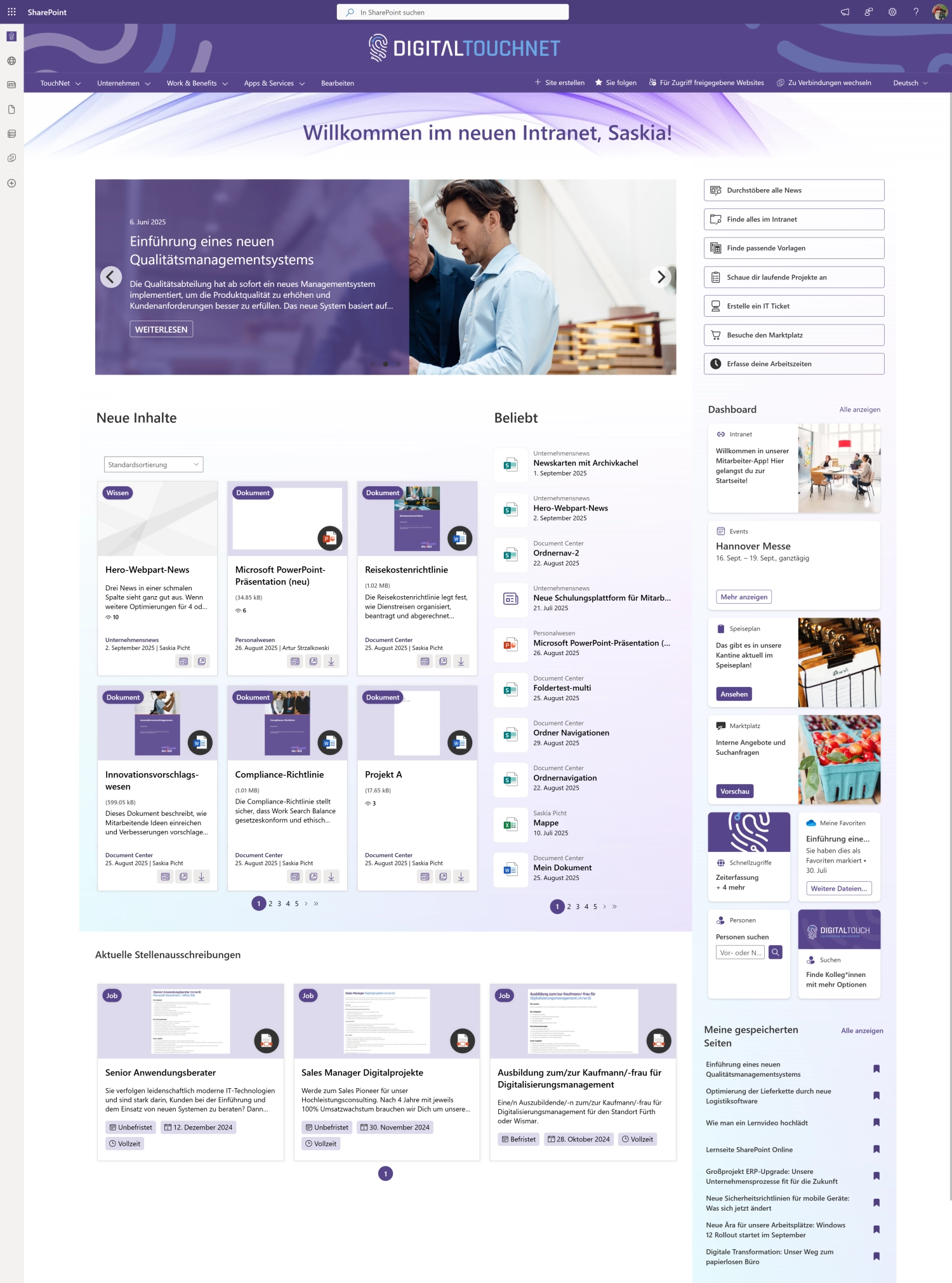 M365 Intranet Startseite