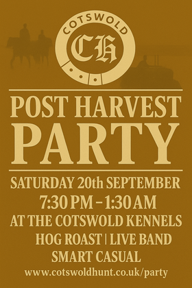Post Harvest Party flyer Cotswold Hunt