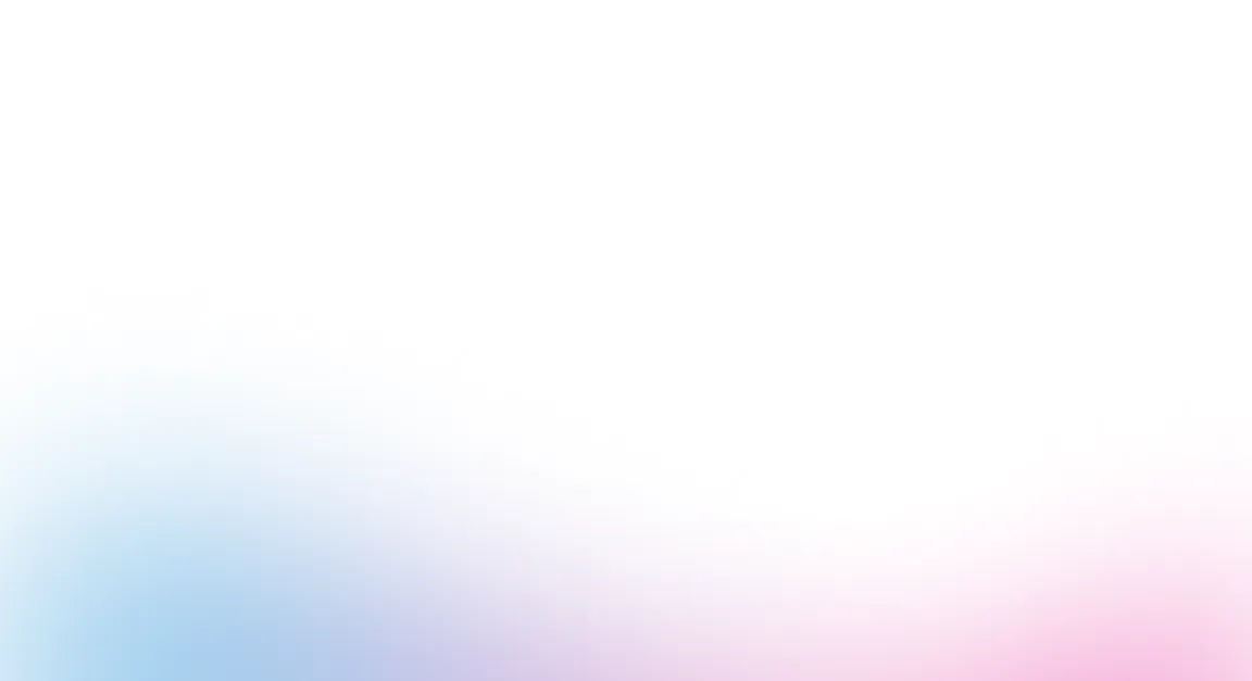 White background with soft gradient blending blue, purple, and pink hues at the bottom edges.