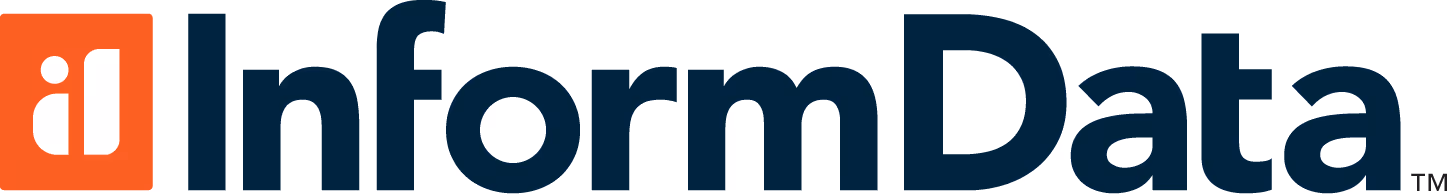 InformData logo with stylized lowercase 'i' and 'd' in white on an orange square, followed by the text 'InformData' in dark blue.