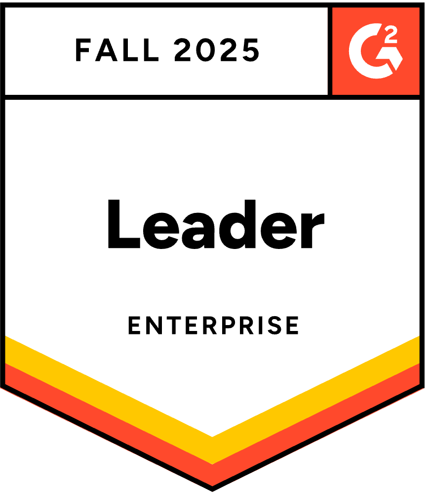 G2 badge for Fall 2025 recognizing Leader in Enterprise category.