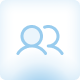 Icon showing two stylized human silhouettes representing a team or group.