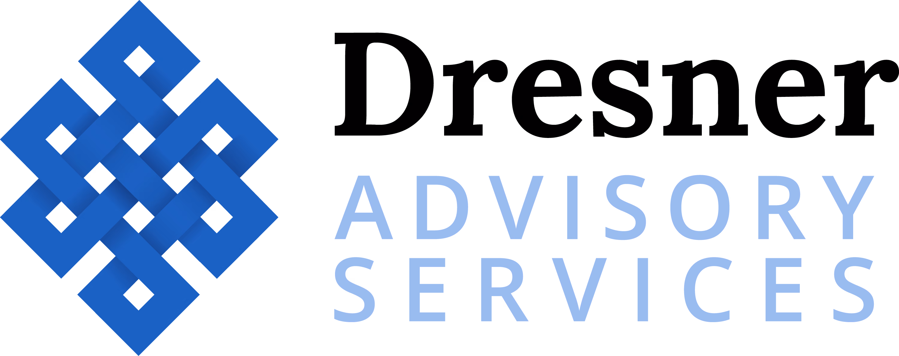 Advisory Services logo with a blue interwoven geometric symbol next to light blue text reading 'Advisory Services'.