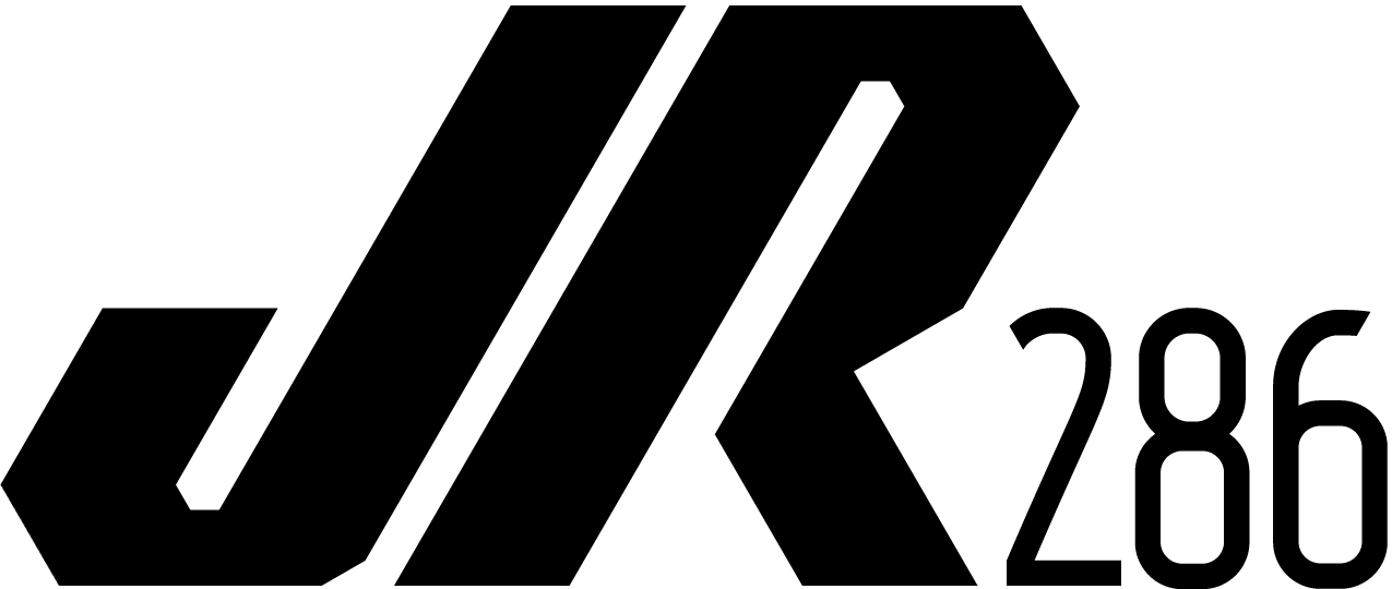 Black JR286 logo with stylized characters on a white background.