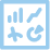 Blue icon depicting a chart with upward trend bars and a clock with a check mark.