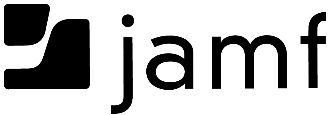 Jamf company logo with stylized symbol and lowercase text.