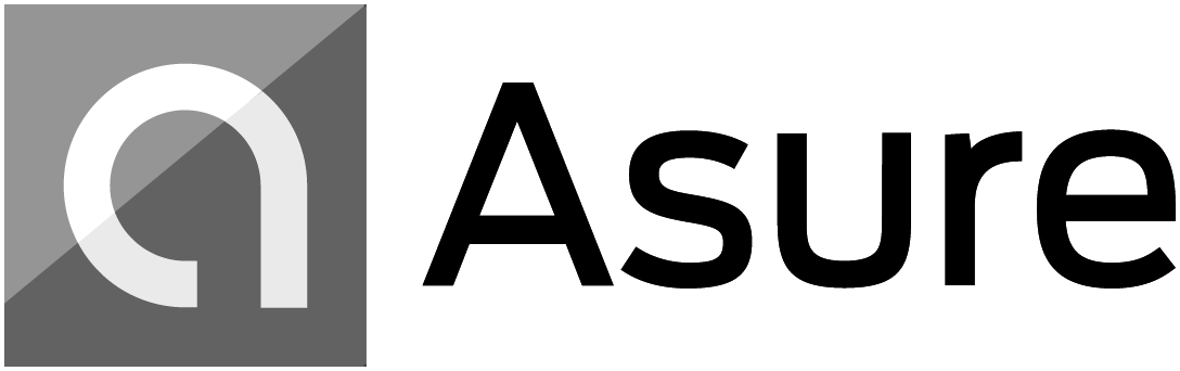 Asure company logo with stylized lowercase 'a' in a shaded square on the left.