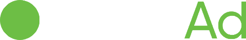 Green dot circle on left and green letters 'Ad' on right on white background.