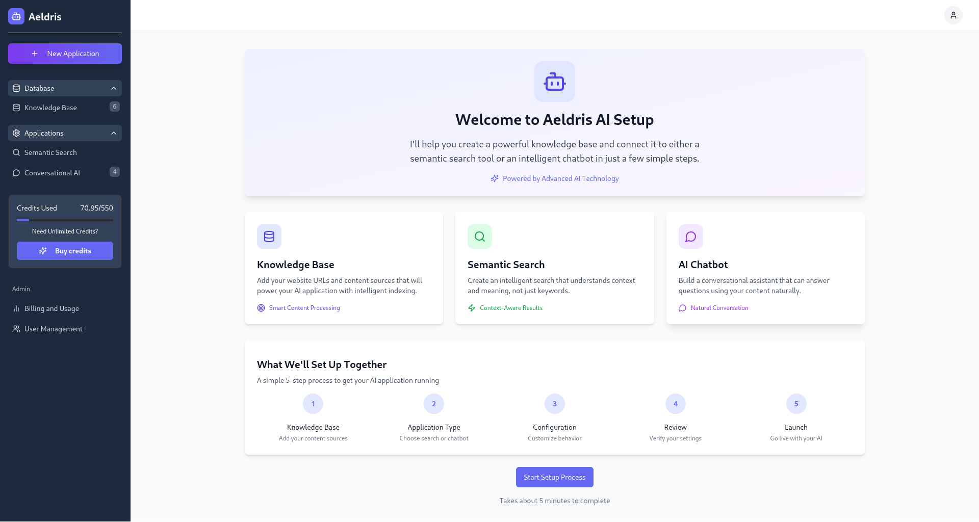 Aeldris master dashboard mockup