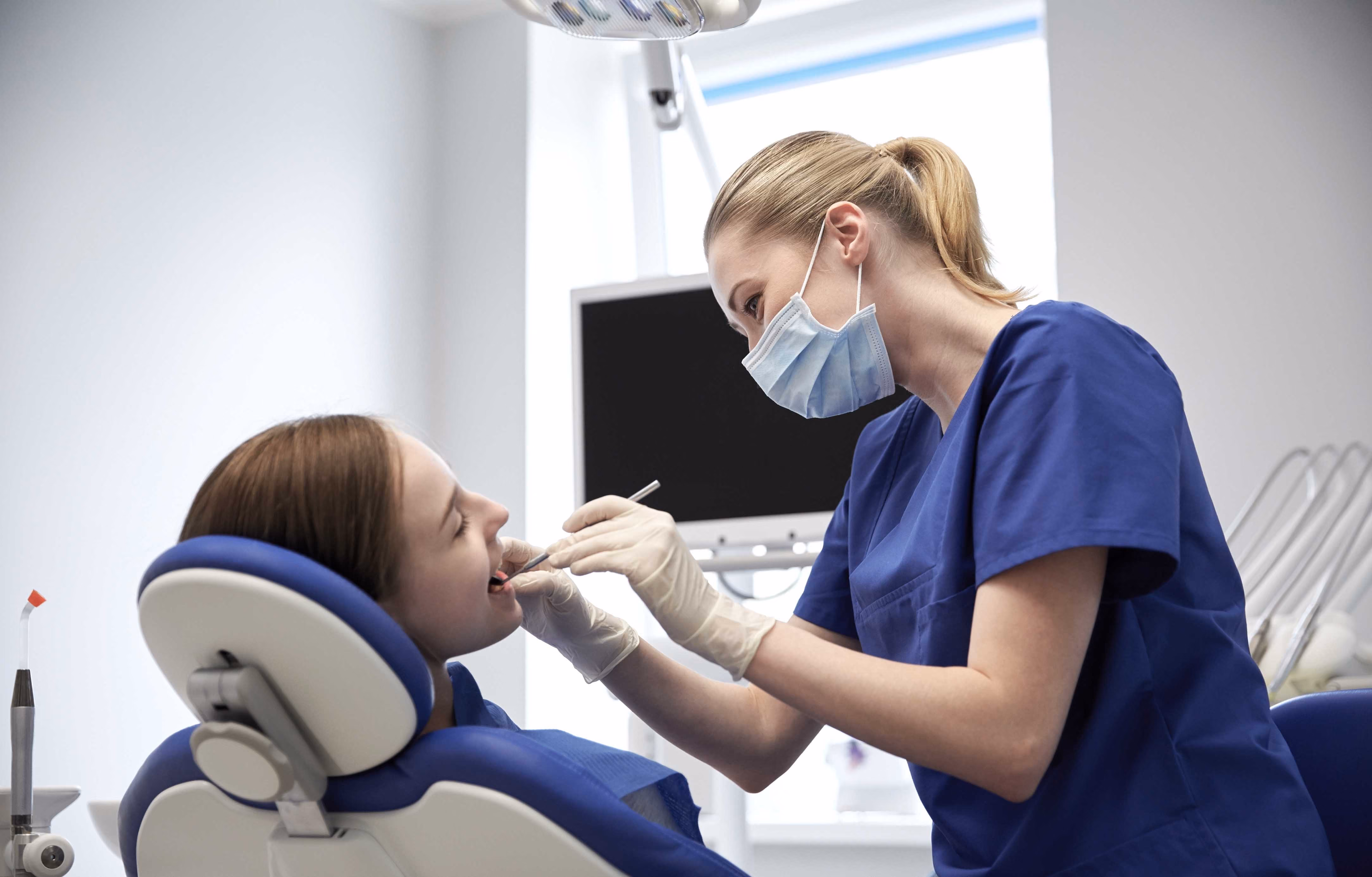 NHS dental examination procedure.