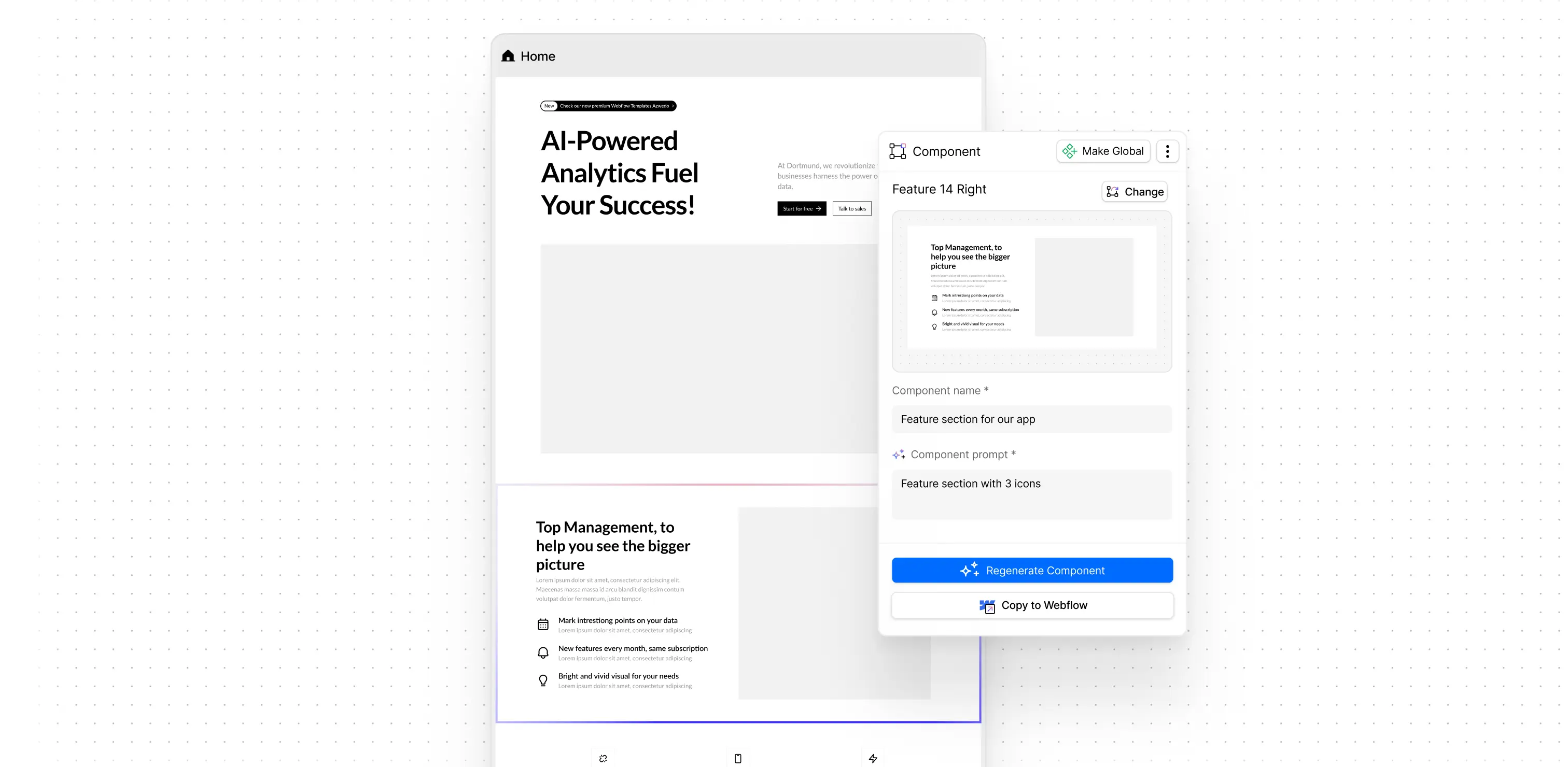 Wireframe example in Modulify website builder platform