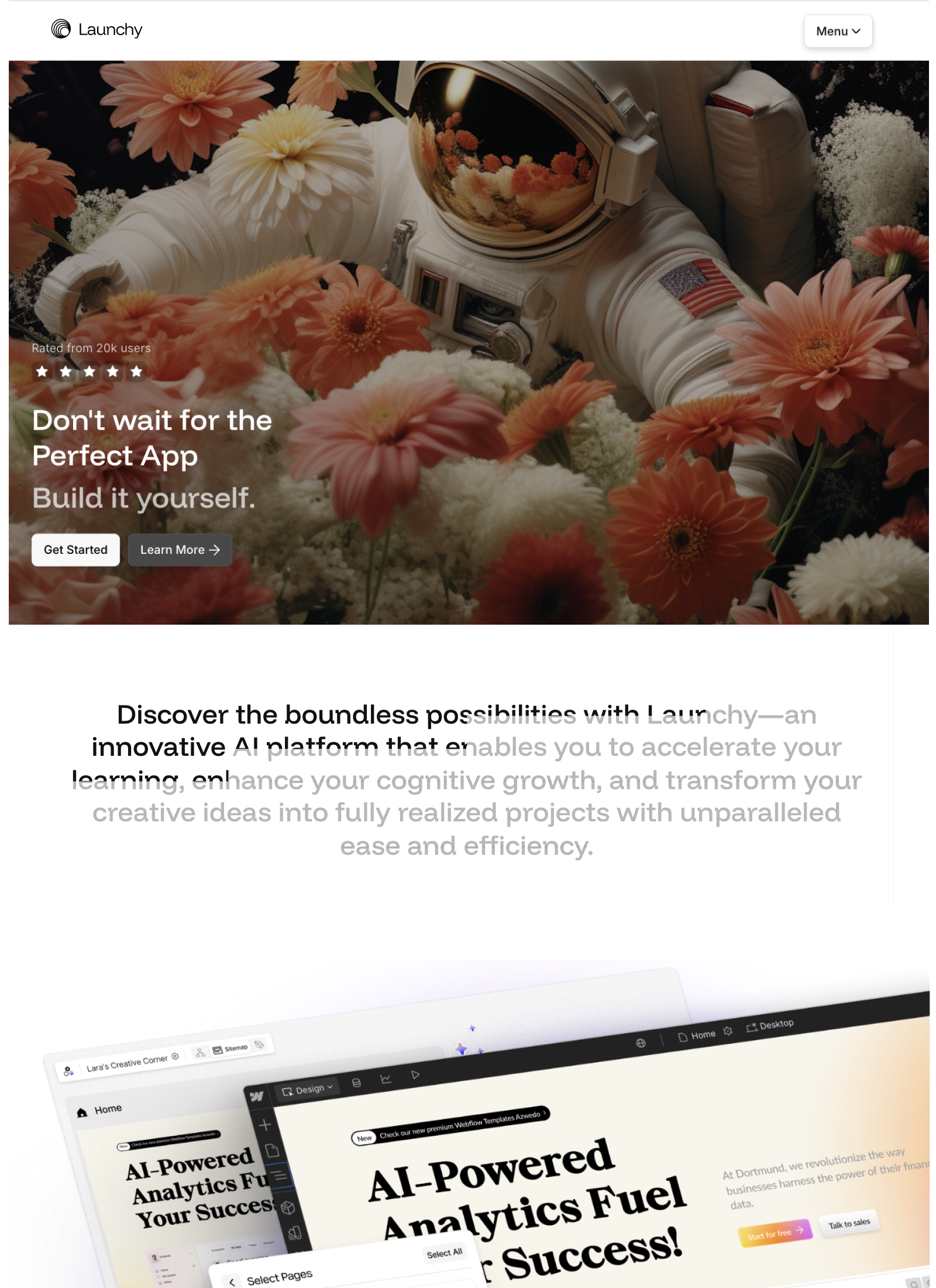 Premium Webflow templates for free – designed with Modulify AI website builder