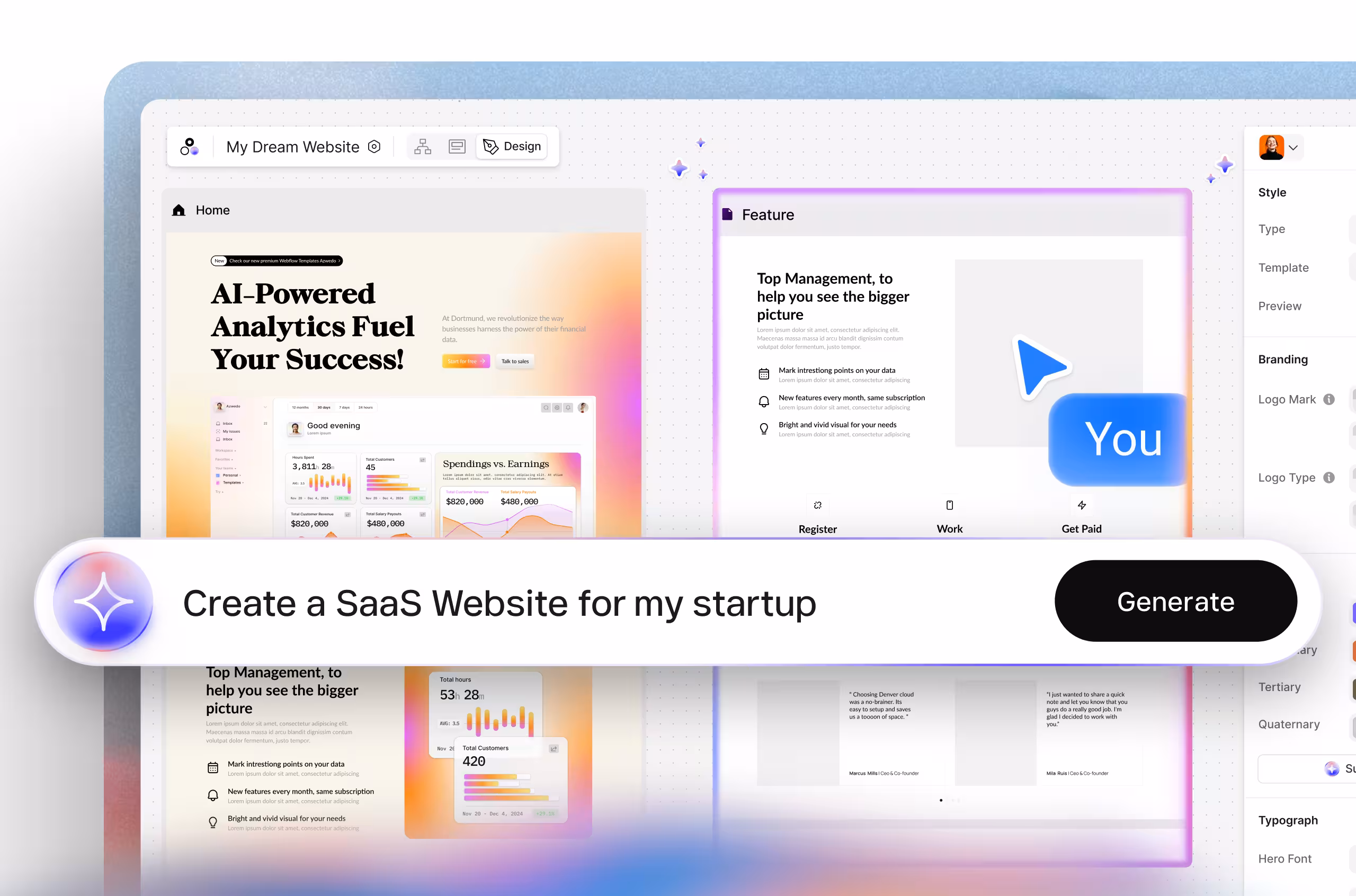 Modulify AI website builder for Webflow