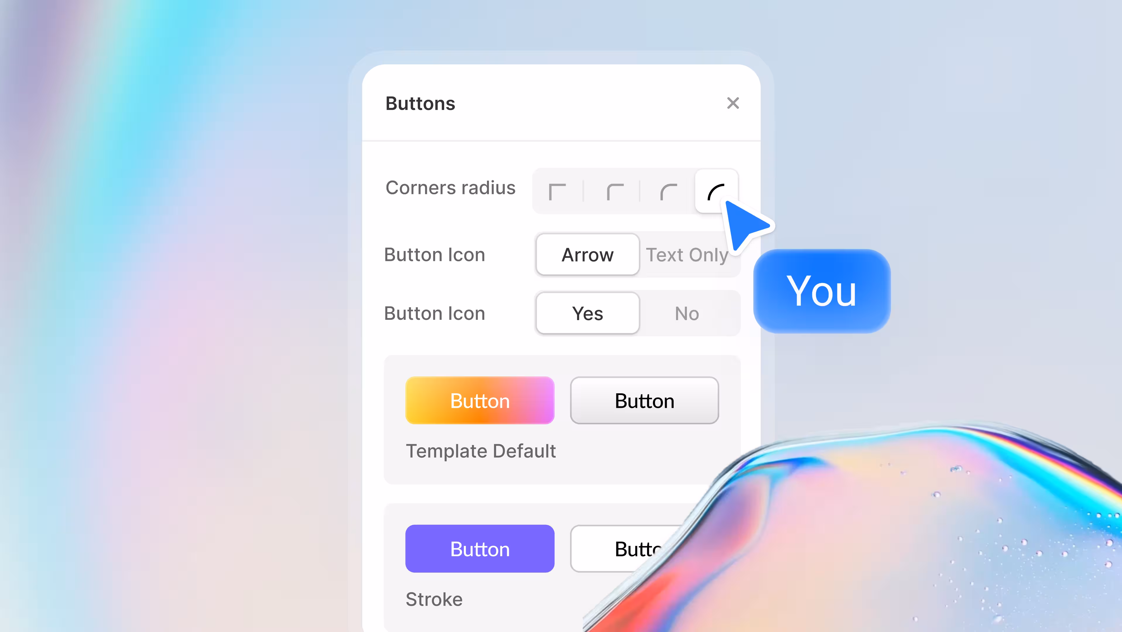 Button variations on Modulify website builder