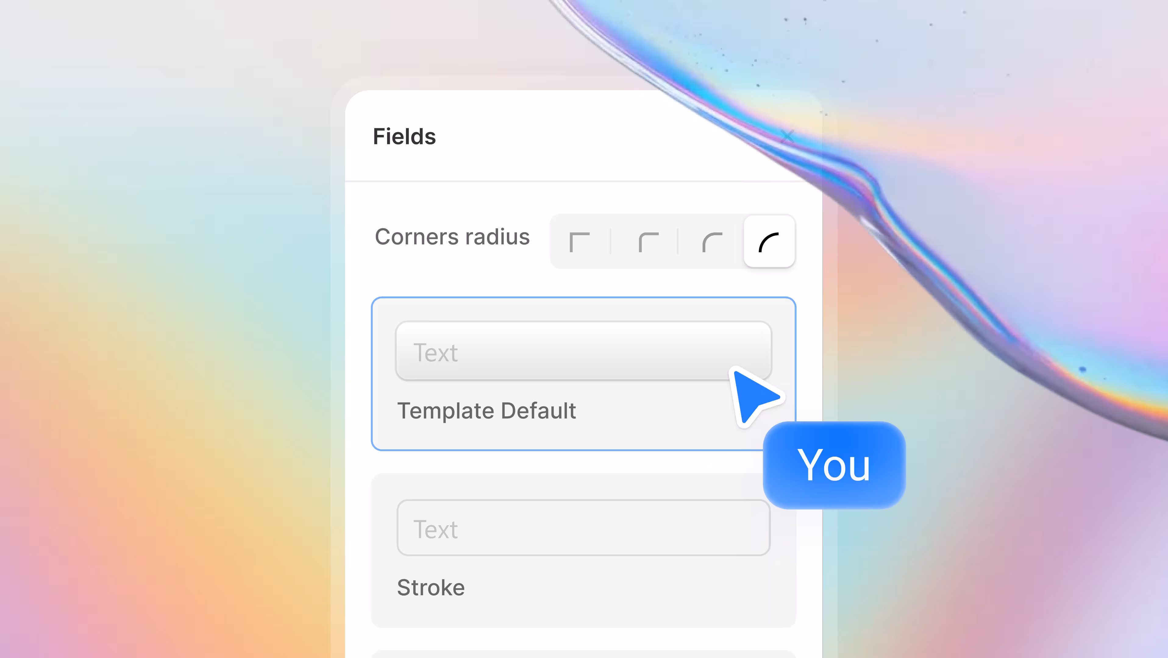 Field feature on Modulify website builder
